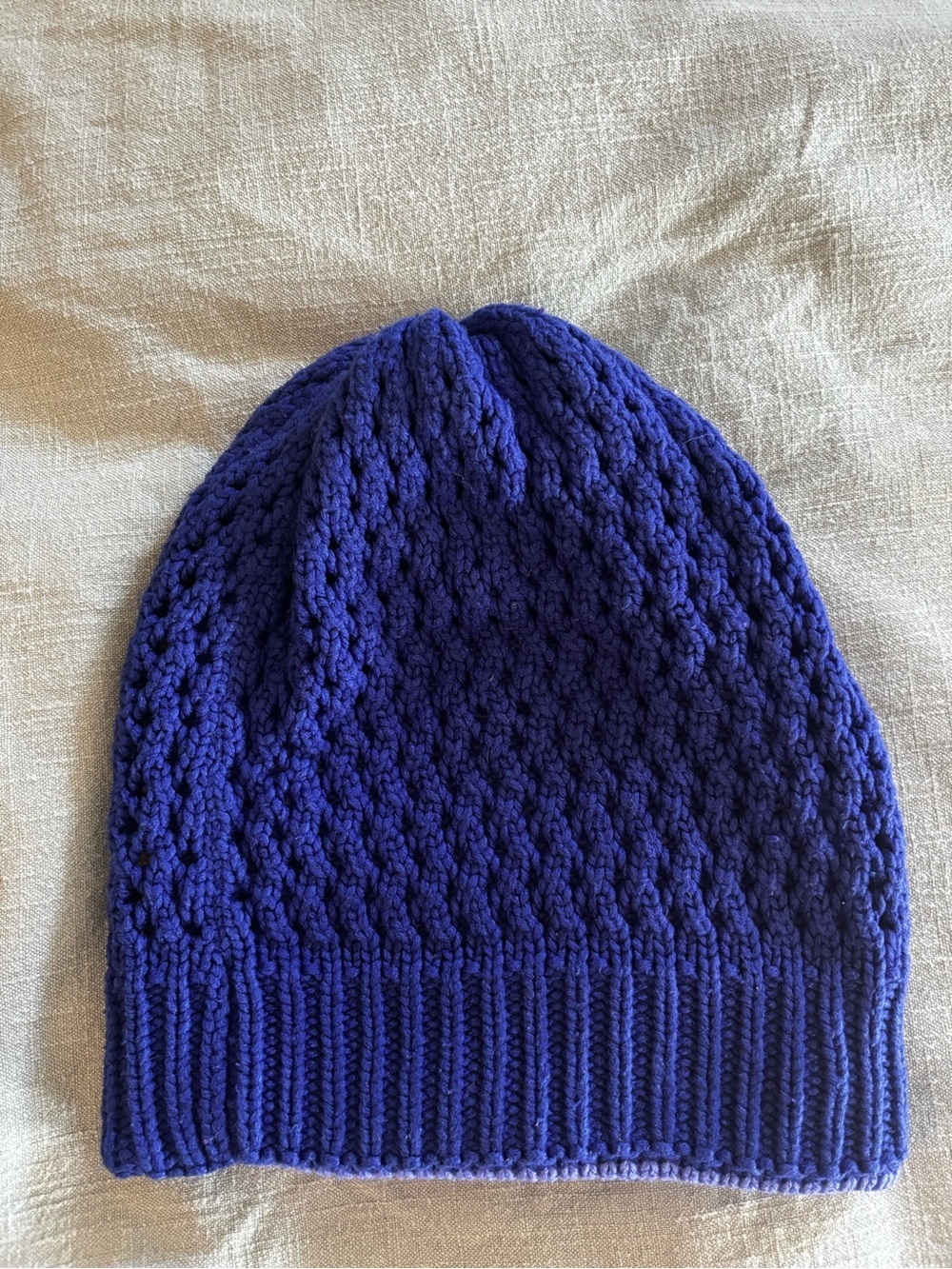 The North Face Shinsky Beanie Knit Winter Hat Blue Purple OS - Picture 4 of 6
